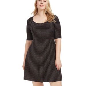 ModCloth Black w/ Metallic Rainbow Stripes Dress